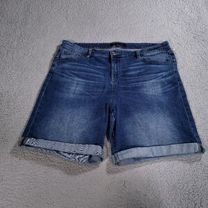 Tommy Hilfiger Shorts Womens 18W Blue Bermuda Jean Shorts Pockets Casual